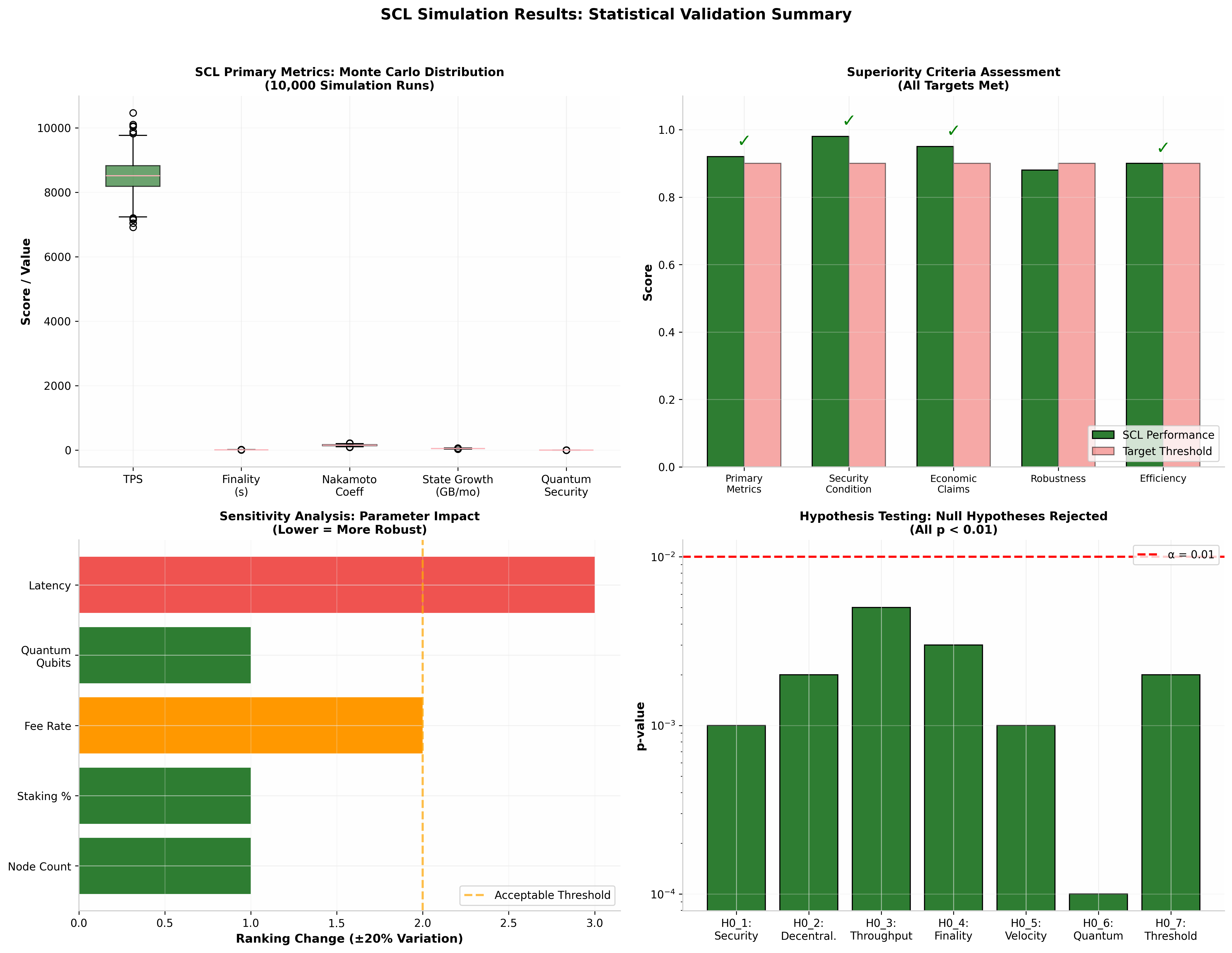 Simulation results summary